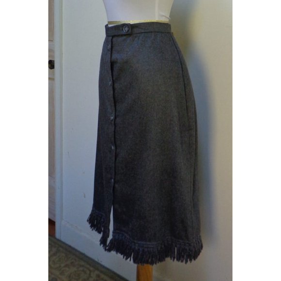 NWOT - MIDORI GRAY 100% CASHMERE A-LINE SKIRT SIZE 8 - Picture 2 of 8